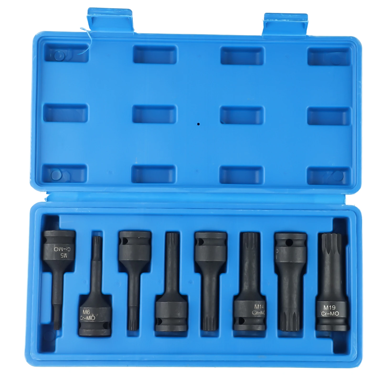 8 Piece 12 Point For Torx Socket Set for 1/2 Inch Square Drive Compatible with Metric Sizes M5 Through For M19