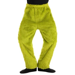 Family Matching Plush Sleepwear Pants Green Christmas Homewear Leisure Pajamas Pants