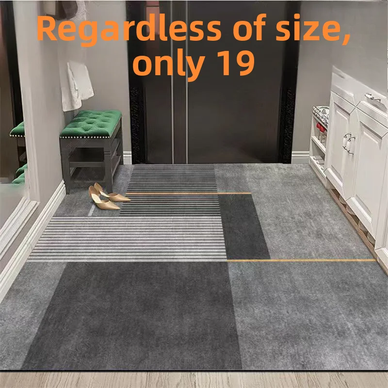 

Water Absorbent Non-Slip Door Mat Cusizable Home Entrance Rug Dirt Resistant Doorway Floor Mat hine Waable Stripe Pat...