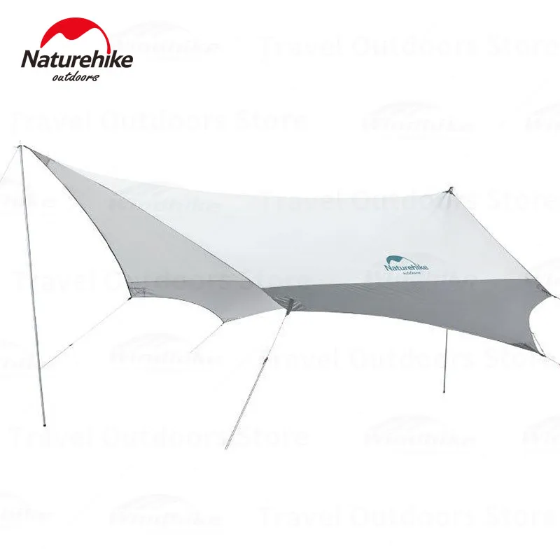 

Naturehike Camping Dovetail Shape Hexagonal Canopy 5.2x4.6m Outdoor Awning 150D Silver-Coated Oxford Cloth Windproof Sun Shelter