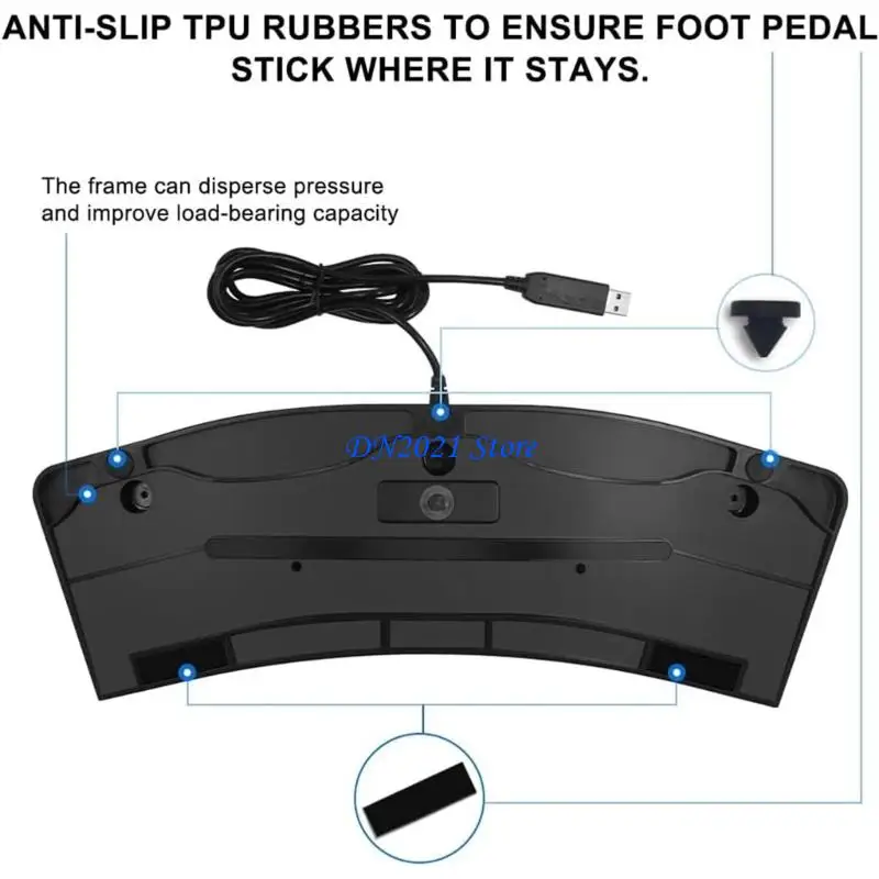 F3KE Ergonomic USB Foot Pedal Switches For String Input Multimedia Control