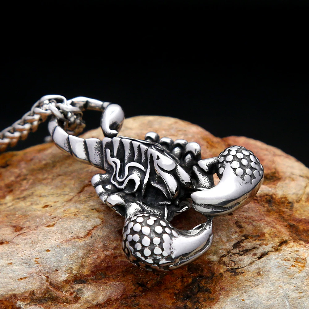 Vintage Gothic Scorpion Pendant For Men Stainless Steel Punk Animal Necklaces Unique Biker Fashion Jewelry Gifts Dropshipping