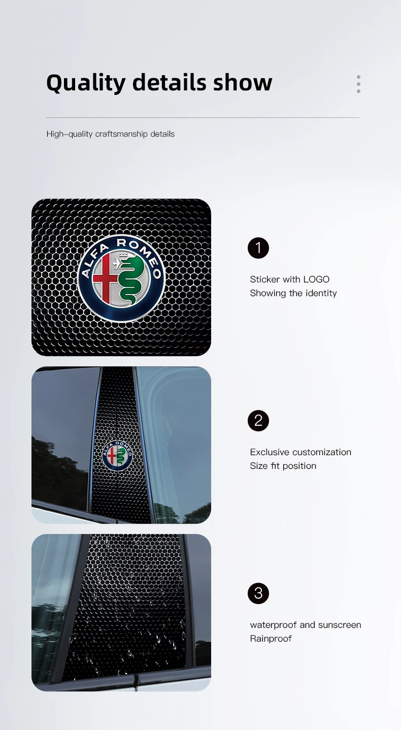 Alfa Romeo B-Stijl Stickers - Krasbestendig materiaal