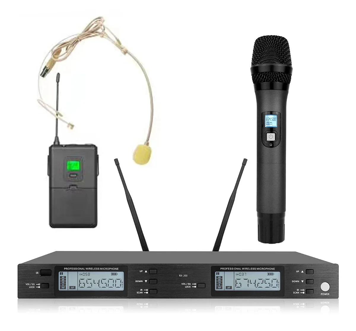 Goedkope Dynamische Draadloze Microfoon Dual Channel Draadloze Handheld Lavalier Gooseneck Conferentie Microfoon