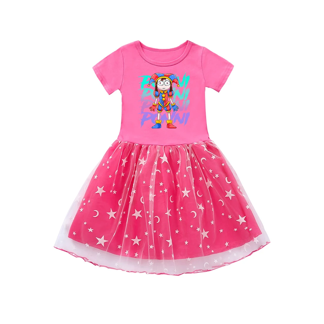 Girls Casual Dresses The Amazing Digital Circus Dress Kids Pomni and Jax Clothes Girls Short Sleeve Children's Birthday Clothes