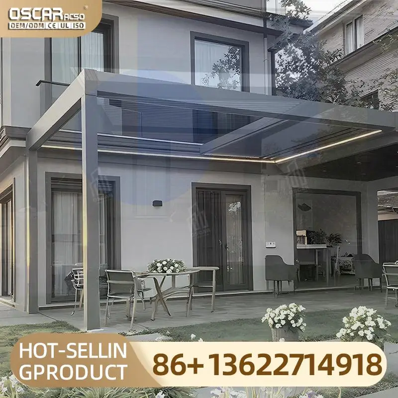 Motorized Foldable Full Cassette Retractable Awning for Balcony Roof in European Regions Outdoor Garden Terrace Use pergola