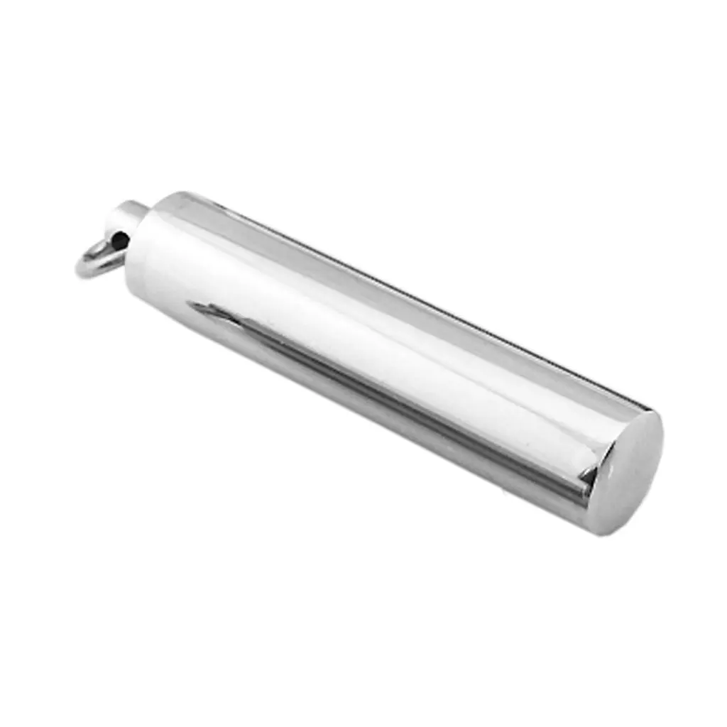 ABQR Stainless Steel Pill Case Holder Cylinder Cremation Urn Memorial Pendant Necklace Keepsake 49*9mm