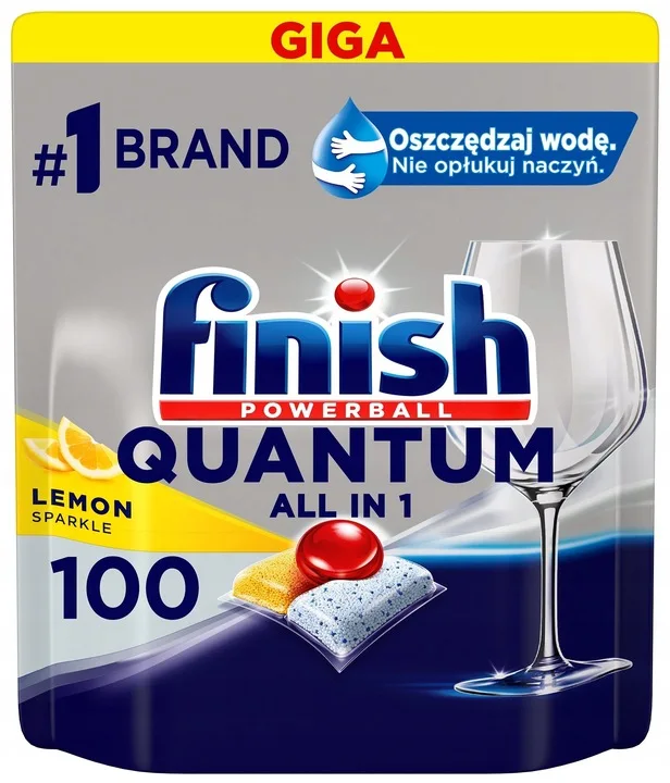 FINISH 100 Pcs Dishwasher Tablets Quantum All in One Lemon