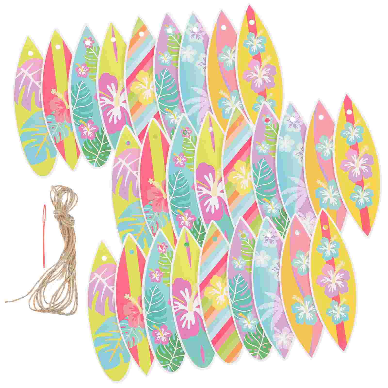 27 Pcs Surfboard Charm Hanging Pendants Surfer Rustic Decor Party Paper Accessory Summer Wall Ornament Delicate Accessories