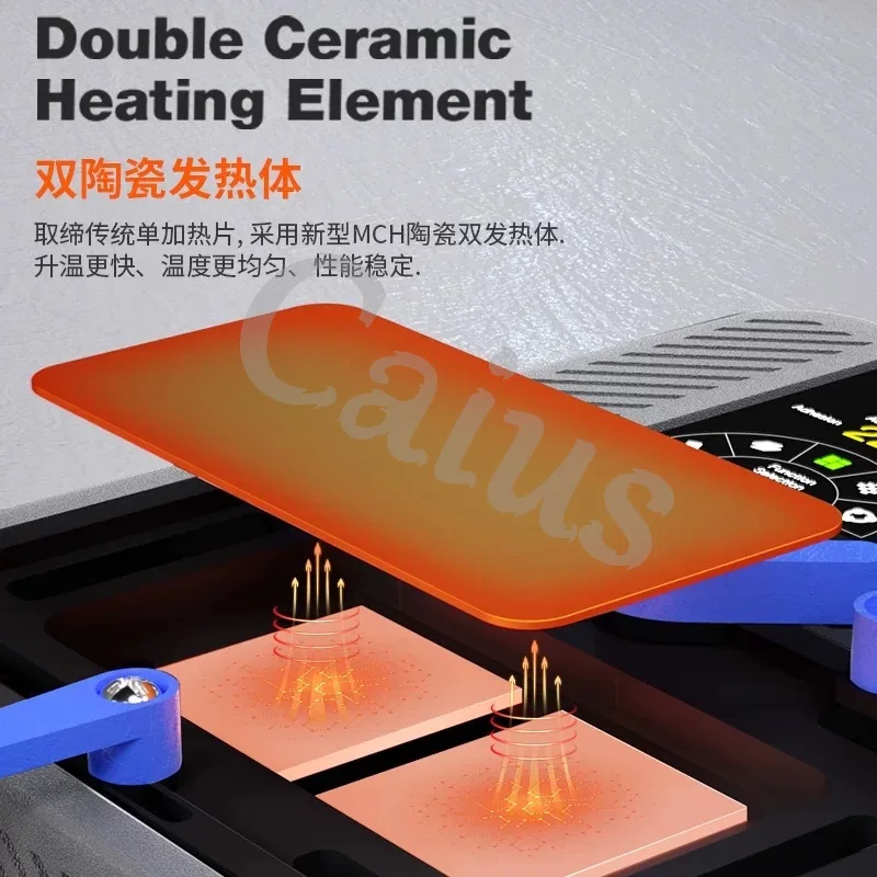 Kit di calore meccanico Separatore di riscaldamento intelligente per IPhone X-16PM Scheda madre Strato Face ID Riparazione Modello di stagno Stazione di saldatura