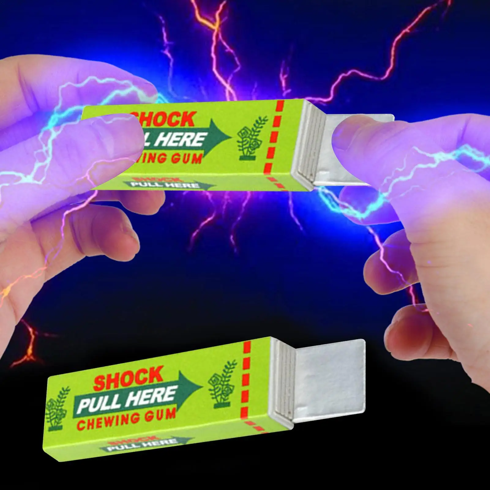 Divertente trucco di sicurezza Scherzo shock Giocattolo Scossa elettrica Shocking Pull Head Gomma da masticare Gag novità articolo giocattolo per bambini All'ingrosso