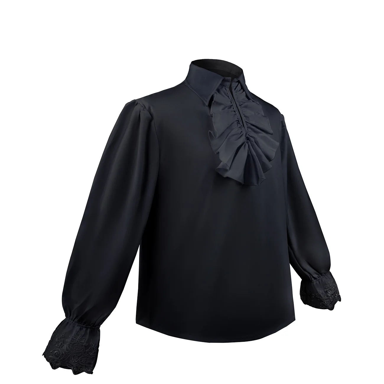 Middeleeuwse Halloween Renaissance Steampunk Kanten Kraag Kant Ruche Vampire Cos Shirt