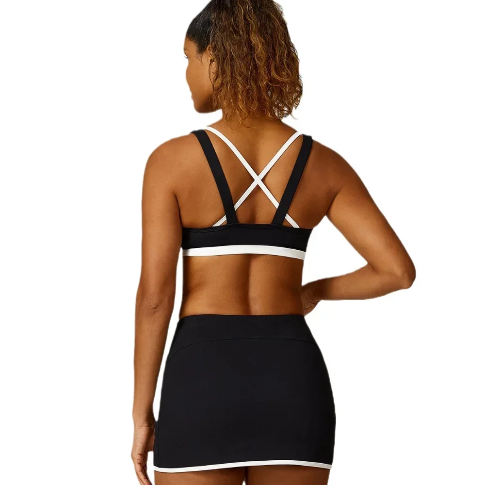 Ruched Front Low Neck Fitness Bra Women Longline Sports Workout Bra Sexy Athletic Gym Top Strappy Yoga Bralette Female 2024