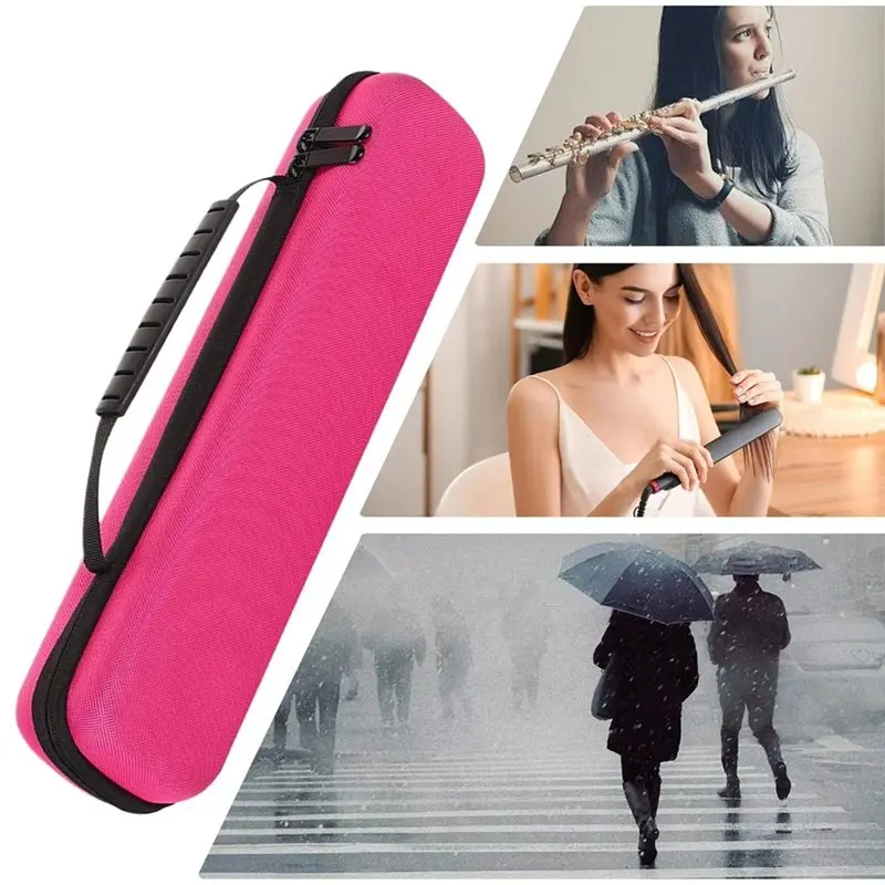 Curling Iron Travel Case Shockproof Waterproof Flute Storage Bag Pouch With Zipper For Musical Instruments
