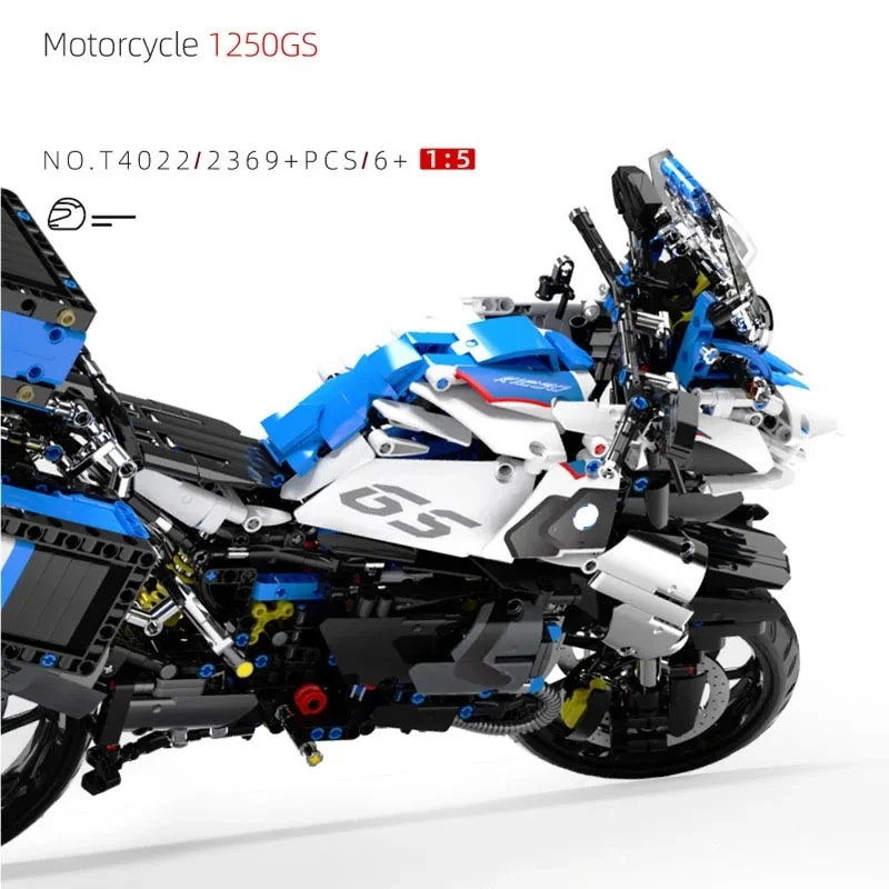 1:5 T4022 Motorrad Bauset Stadtautos Bausteine DIY Lokomotive Modulares Spielzeug für Erwachsene Jungen Geschenke 2369PCS