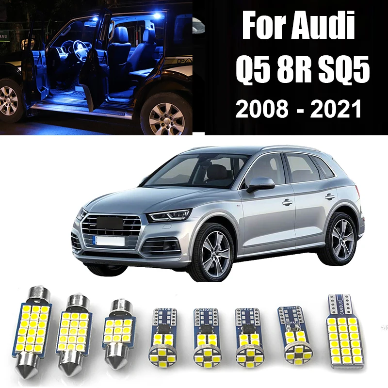 For Audi Q5 8R SQ5 2008~ 2015 2016 2017 2018 2019 2020 2021 14pcs Car LED Bulbs Interior Reading Lamps Trunk Light Accessories