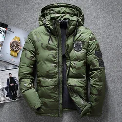 High Quality Winter Down Parkas Men Windbreaker White Duck Down Parkas Snow Camouflage Hooded Thicken Warm Jackets Overcoat