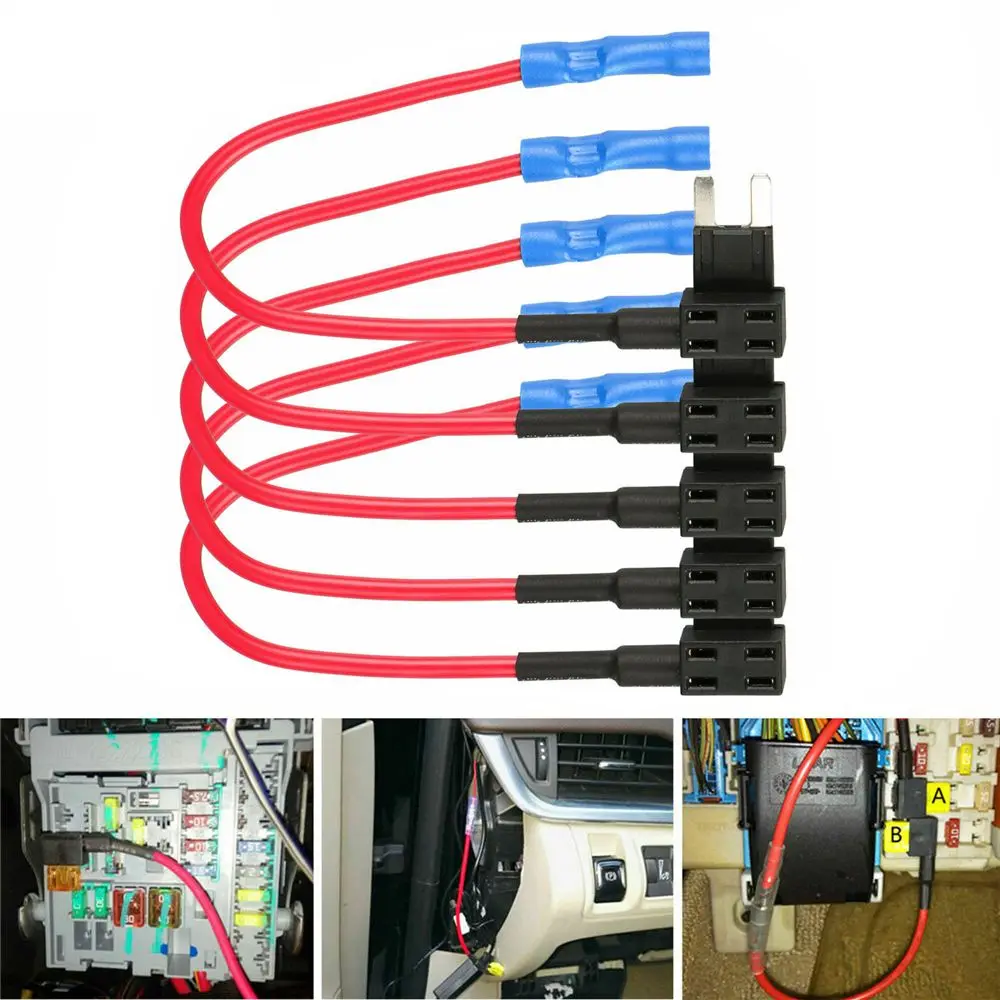 1/3/5 szt. Samochodowy Mini Micro skrzynka na bezpieczniki płytkowe zestaw 12V do samochodu, aby dodać standardowy obwód bezpiecznika,