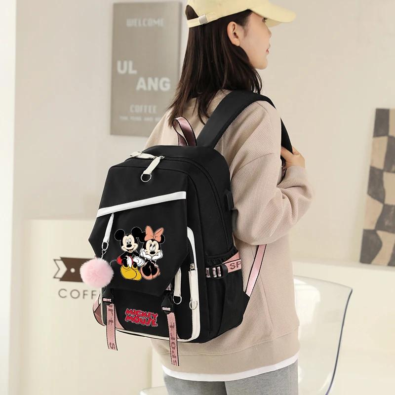 Anime Mickey Mouse Backpack Student Teenager Back To School Mochilas for Girl Boy Cartoon Schoolbag Women Cute Travel Rucksack