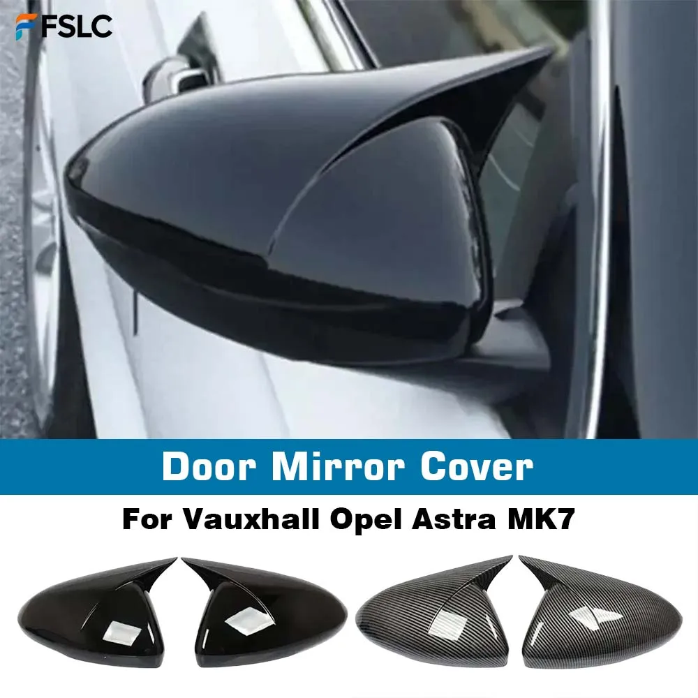 

⭐Genuine⭐ Car Decoration Carbon Fiber Glossy Black Door Mirror Cover For Vauxhall Opel Astra MK7 Car Rearview Accessories