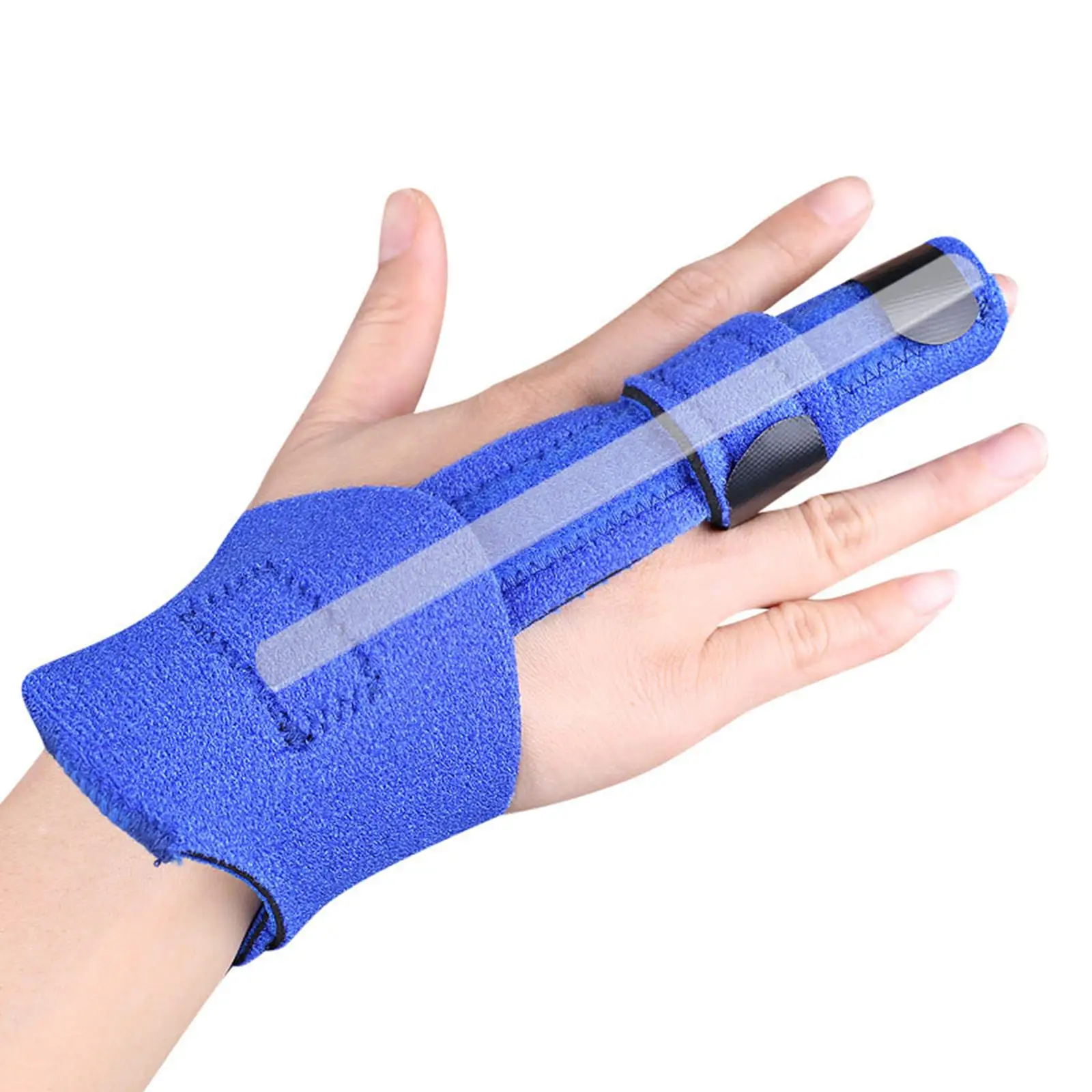 Finger Splint with Wrist Brace,  Protector Guard, Finger Brace, Detachable, Adjustable for  for Index Middle Finger for Sprains