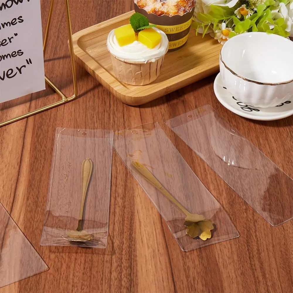 Manchons de marque-pages transparents 6.7x2.3 pouces, 10 pièces, pochettes de marqueurs de livres en vrac, sacs d'étiquettes d'emballage en plastique vierges, kit de fabrication de stand Photo