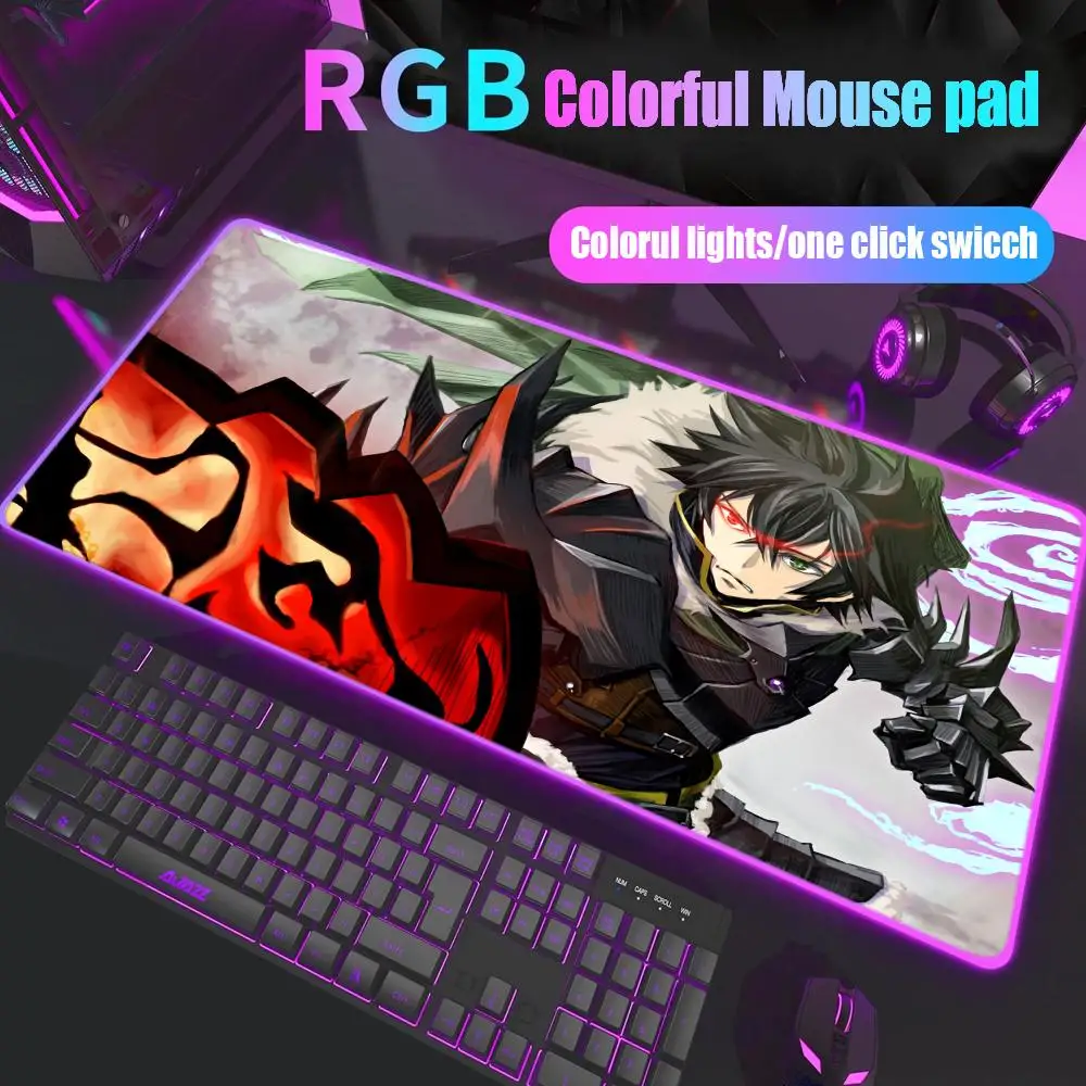 

Коврик для мыши The Rising of the Shield Hero, геймерский настольный коврик с RGB-подсветкой, светодиодный коврик для мыши, игровой настольный коврик, большой коврик для мыши с подсветкой