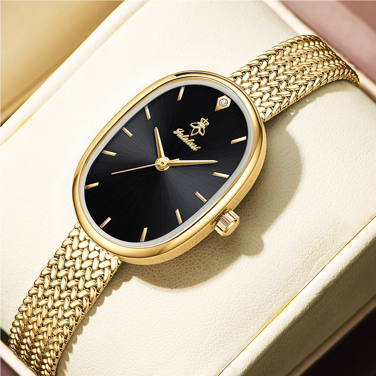 

YaLaLuSi женские и мужские водонепроницаемые кварцевые часы с золотым корпусом и черным циферблатом, модные повседневные спортивные наручные часы, бесплатная доставка