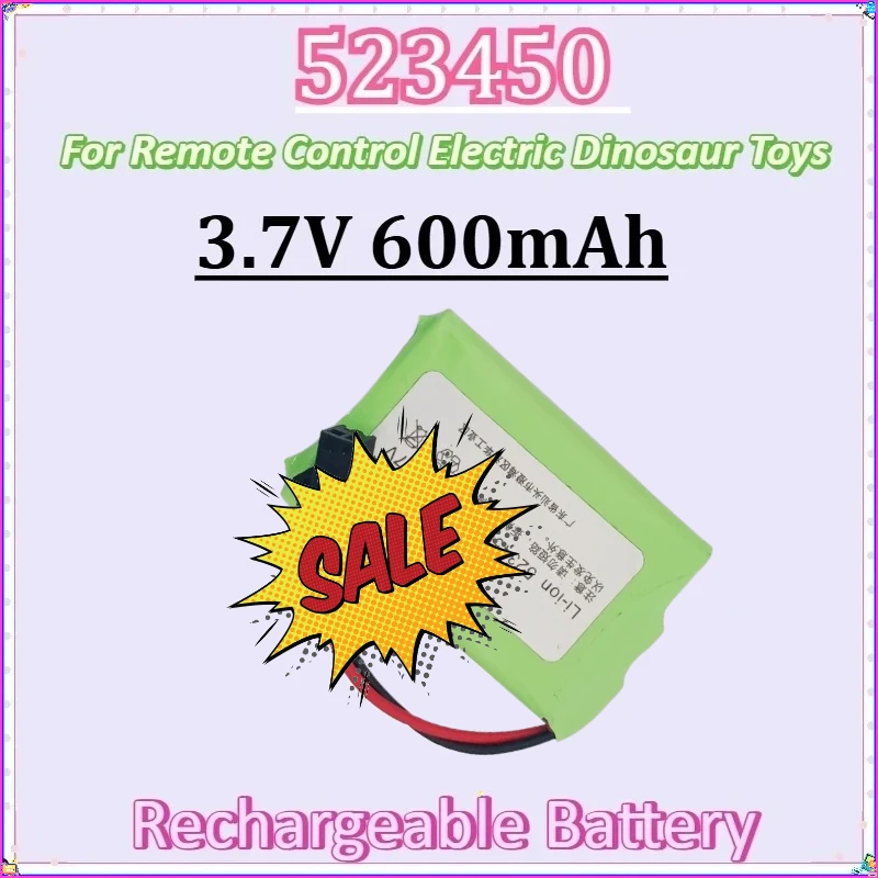 

523450 3.7V 600mAh for RC Leaning Machine LED Lamp for Remote Control Electric Dinosaur Toys Battery Li-ion Rechargeable Battery