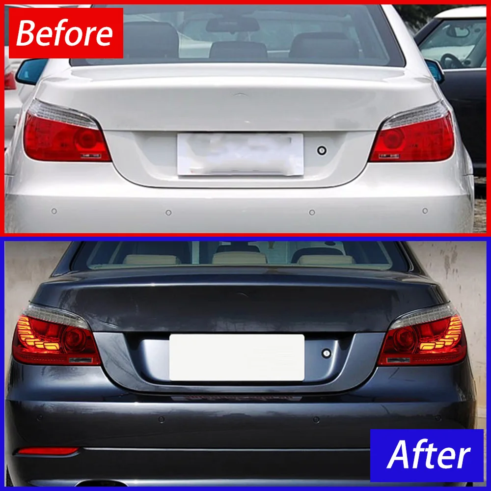 For BMW 5 Series E60 2003-2010 Modify Auto LED Dragon Scale Car Taillight Assembly Accessories Plug and Play Streamer Turn Light