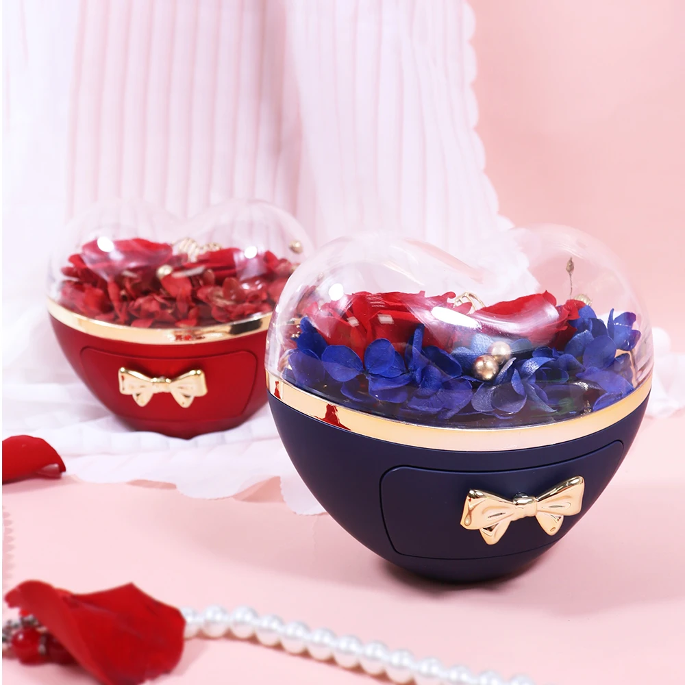 Romantic heart-shaped jewelry box and stylish necklace, the perfect gift for her on Valentine's Day, Mother's Day, or birthdays