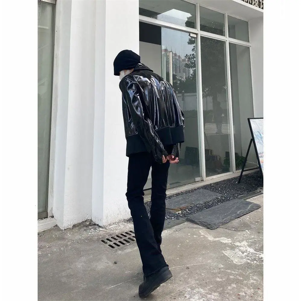 

Мужские джинсы-клеш в стиле ретро, американского кроя, черные, зауженные, с эластичным низом, повседневные, молодежные, трендовые, осенние