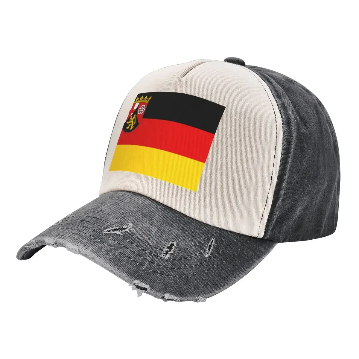 Flag of Rhineland-Palatinate, Germany Baseball Cap Anime Hat Rugby Men's Caps Women's