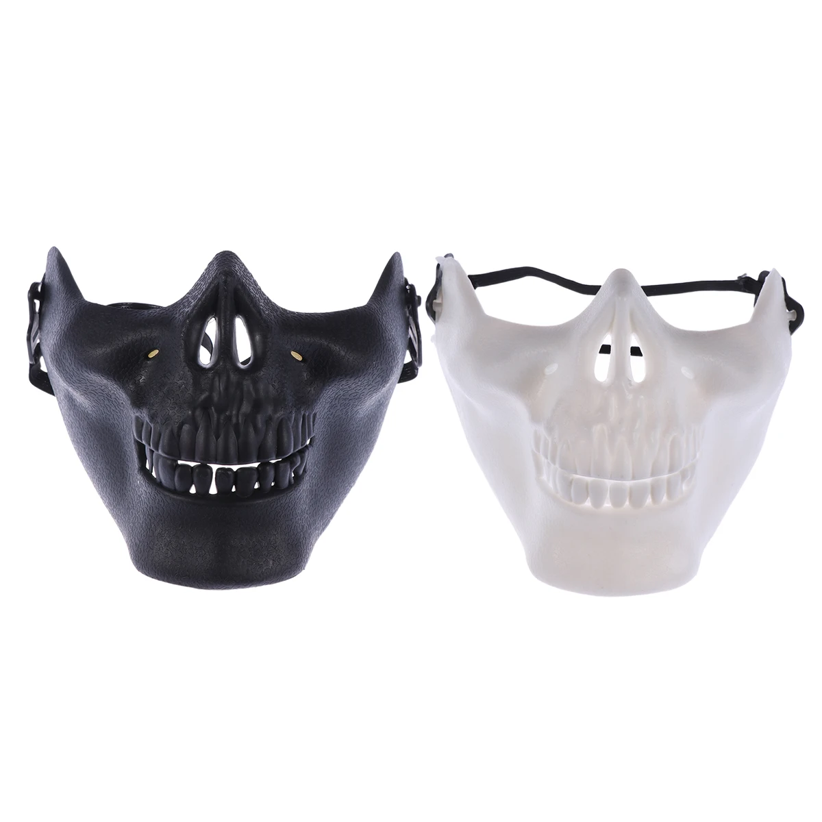

2 pcs Full Face Mask Scary Halloween Black White Male Skull cosplay masquerade CS game party protective