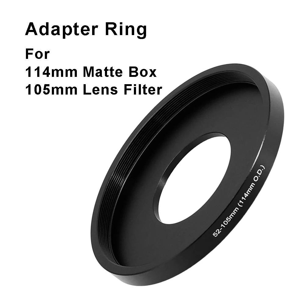 For 114 mm Matte Box or 105 mm lens filter Matte Box Adapter Filter Step Up Ring 46/49/52/55/58/62/67/72/77/82mm-105mm 114mm O.D