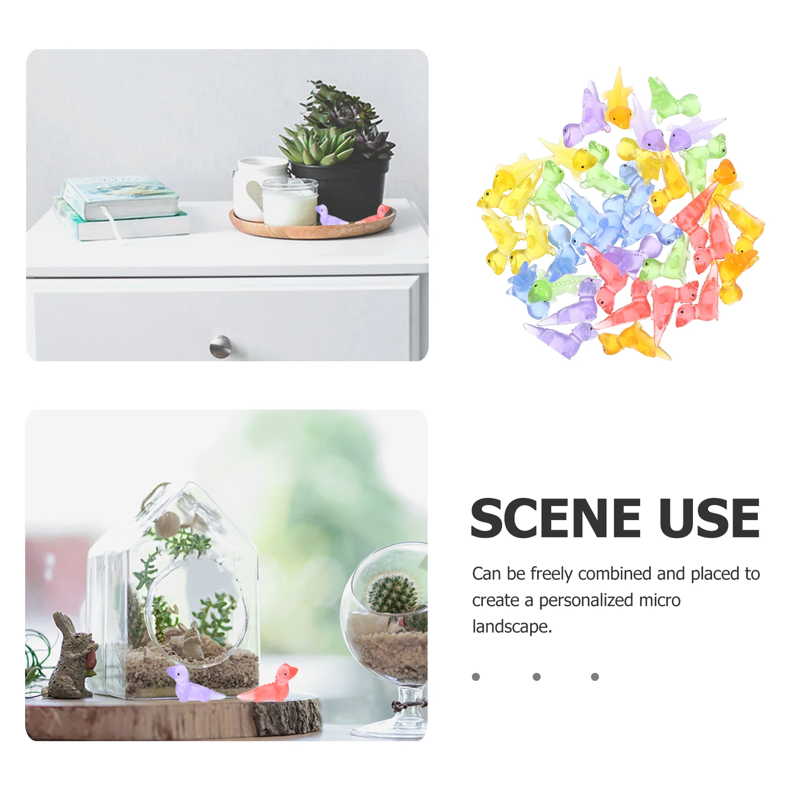 36 قطعة سحلية متوهجة صغيرة الراتنج الحرفية الحيوان لطيف مكتب ديكور للمنزل حديقة مكتب منضدية