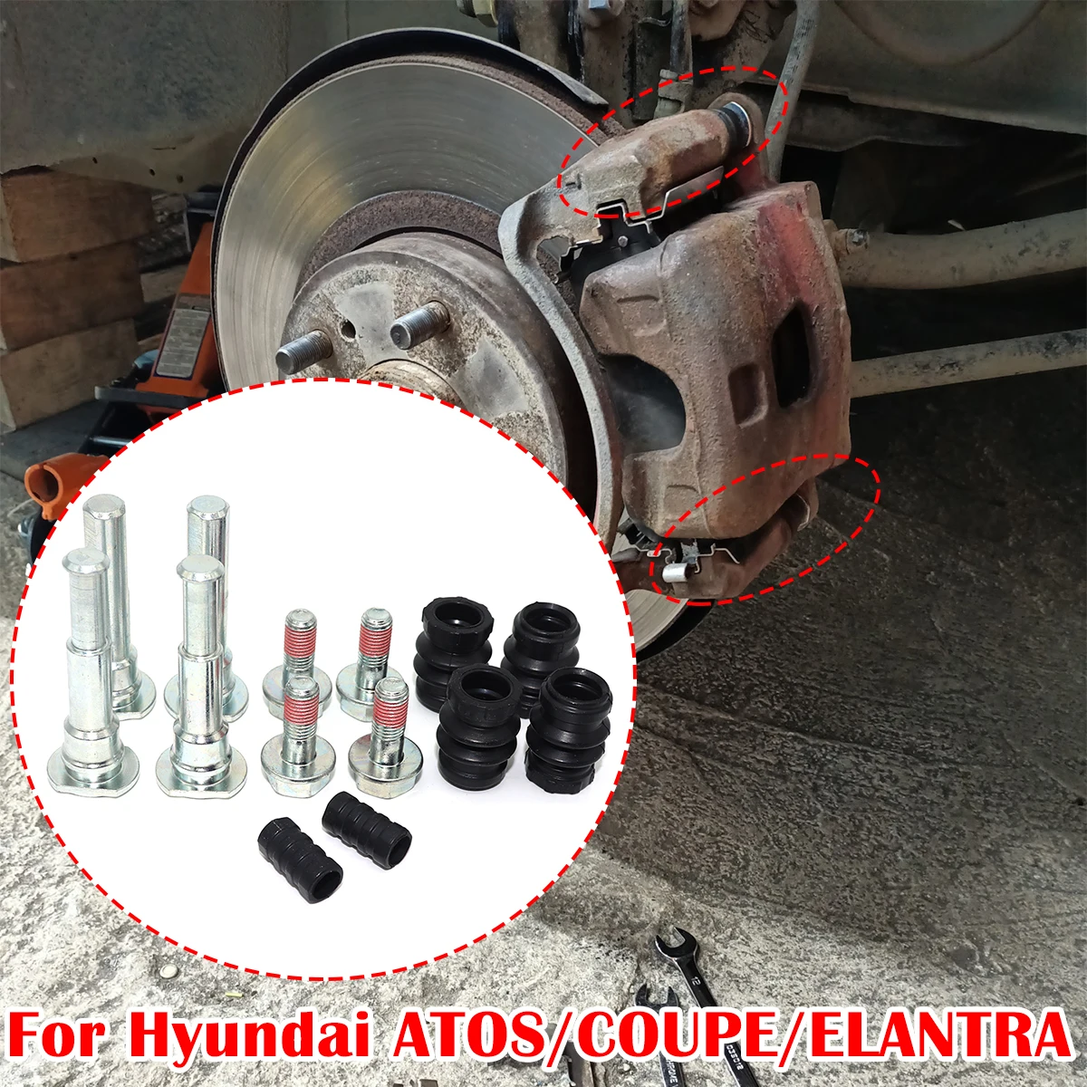 

Brake Caliper Cylinder Slider Guide Pin For Disc Housing Bolts Rubber Bushing Boot For Hyundai ATOS COUPE ELANTRA XG TUCSON JM