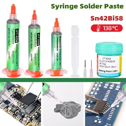 Sn42Bi58 SMD Welding Paste 138 ℃ Low Temperature Lead-free Syringe No Clean Solder Paste For Phone Component Repair