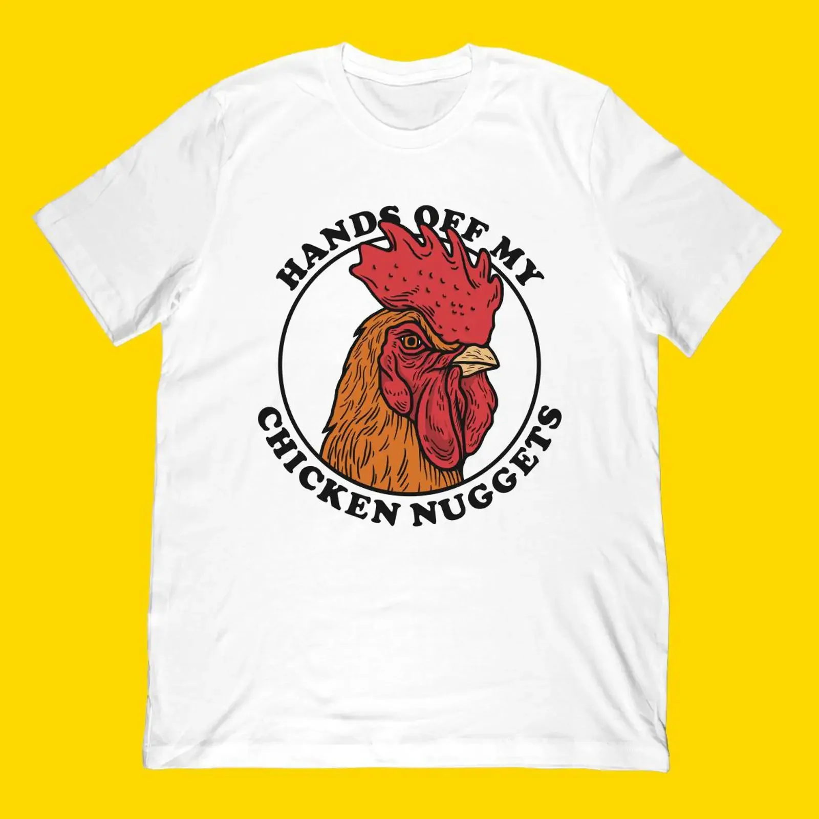 Hands Off My Chicken Nuggets T Shirt Funny Rooster Joke vintage Washed streetwear homme Casual fashion designer clothes