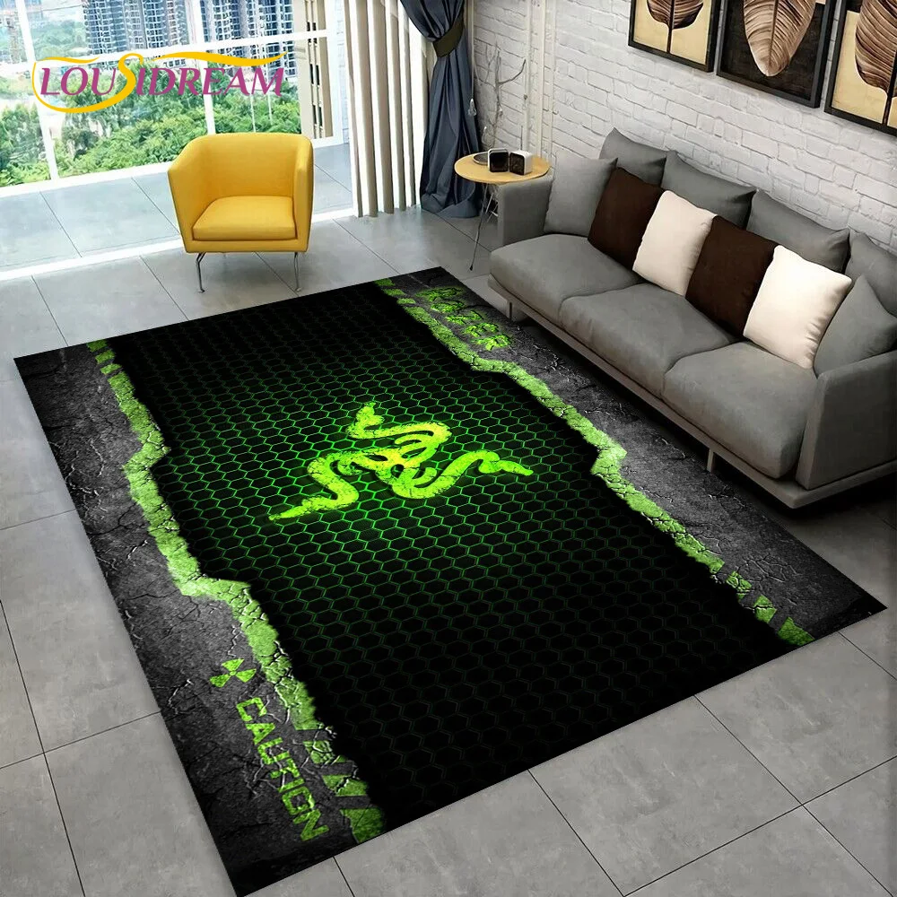 3D Razer Logo Game Gamer Snake Carpet Rug for Home Living Room Bedroom Sofa Doormat Decor,kids play Area Rug Non-slip Floor Mat