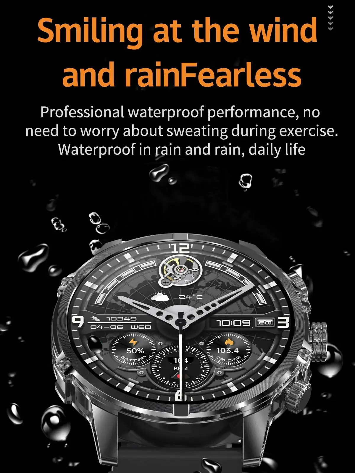 1.75" AMOLED Screen Smart Watch Men LED Flashlight Bluetooth Call Bracelet 600mAh Heart Rate Monitor Outdoor Sports Smartwatch