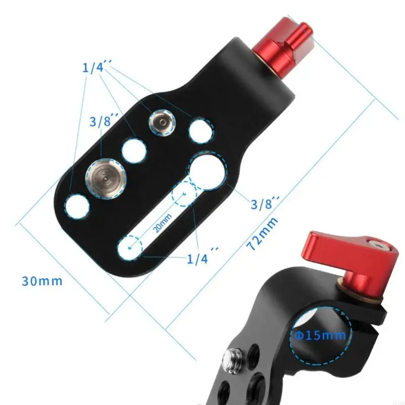 HX6B 15mm Single Hole Clamp Φ15mm Rod Adapter Camera Monitors Expansion Connection