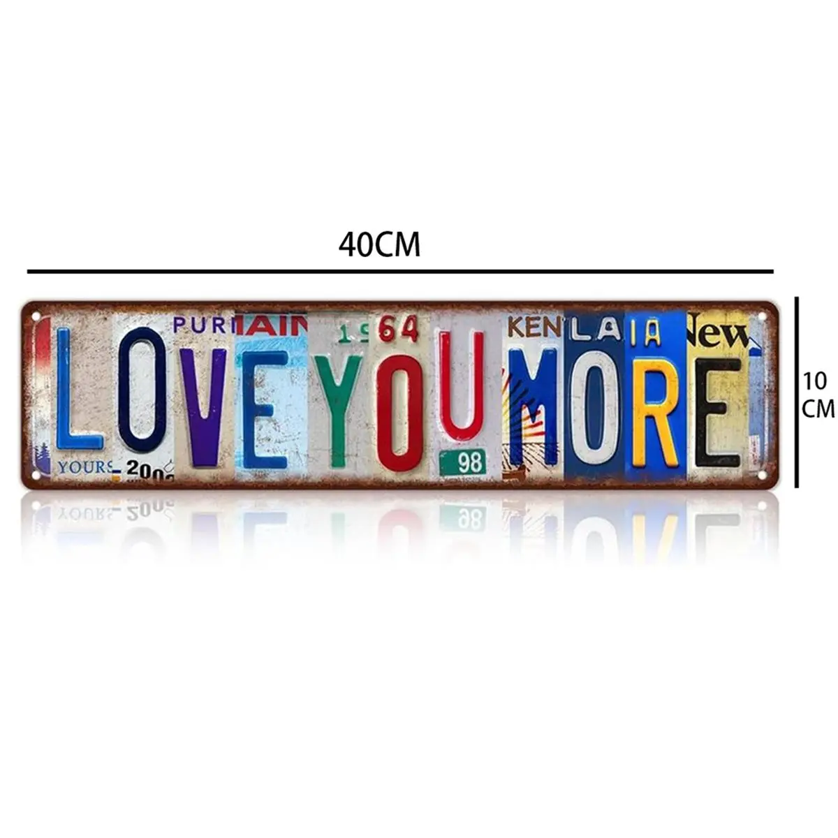 Tin Sign Love You Bye Above Door Wall Decor, Romantic Bedroom Hallway Entryway Wall Art 16x4 Inches