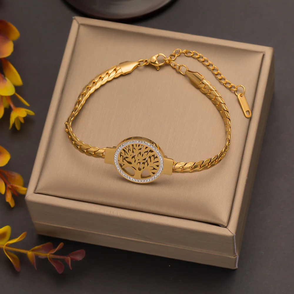 316L Stainless Steel New The Most Fashionable Fine Jewelry 7 Different Styles Multiple Elements Charm Chain Bracelets For Women