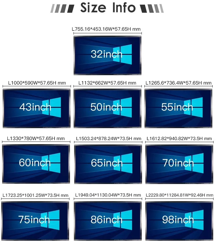 55 inch IPS Capacitive IR Multi Touch Screen Frame Smart TV for Classroom, School, Conference