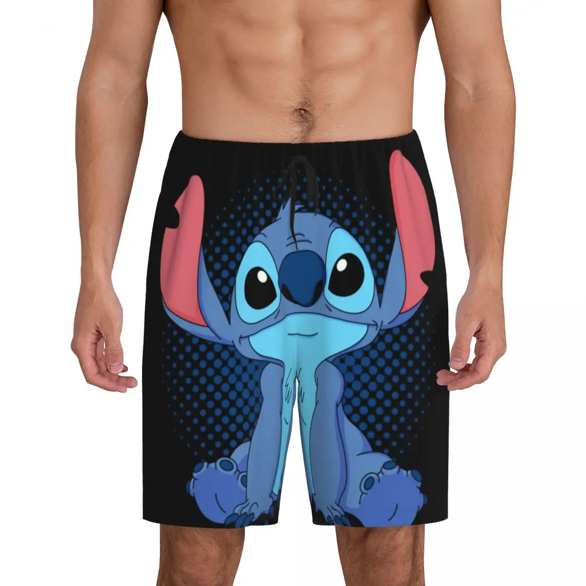 

Custom Cartoon Anime Manga Stitch Pajama Shorts Men Sleepwear Lounge Bottom Stretch Sleep Short Pjs with Pockets