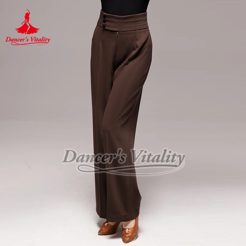 라틴 및 볼룸 댄스 대회 연습 스트레이트 레그 팬츠 차차 왈츠 탱고 트레이닝 코스 그룹 의상 성인 바지