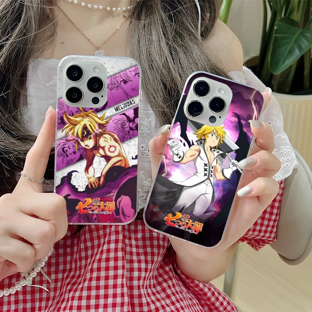 Seven Deadly Sins Meliodas Mobile Phone Case for iPhone 16 15 14 13 12 11 X XR XS 8 Pro Max Plus Mini Clear Transparent Cover