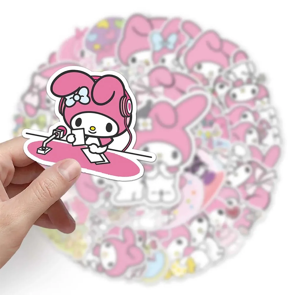 10/30/50pcs Cute My Melody Sanrio Anime Stickers Kawaii Kid Cartoon Sticker Toy Phone Case cancelleria per Laptop decalcomanie impermeabili