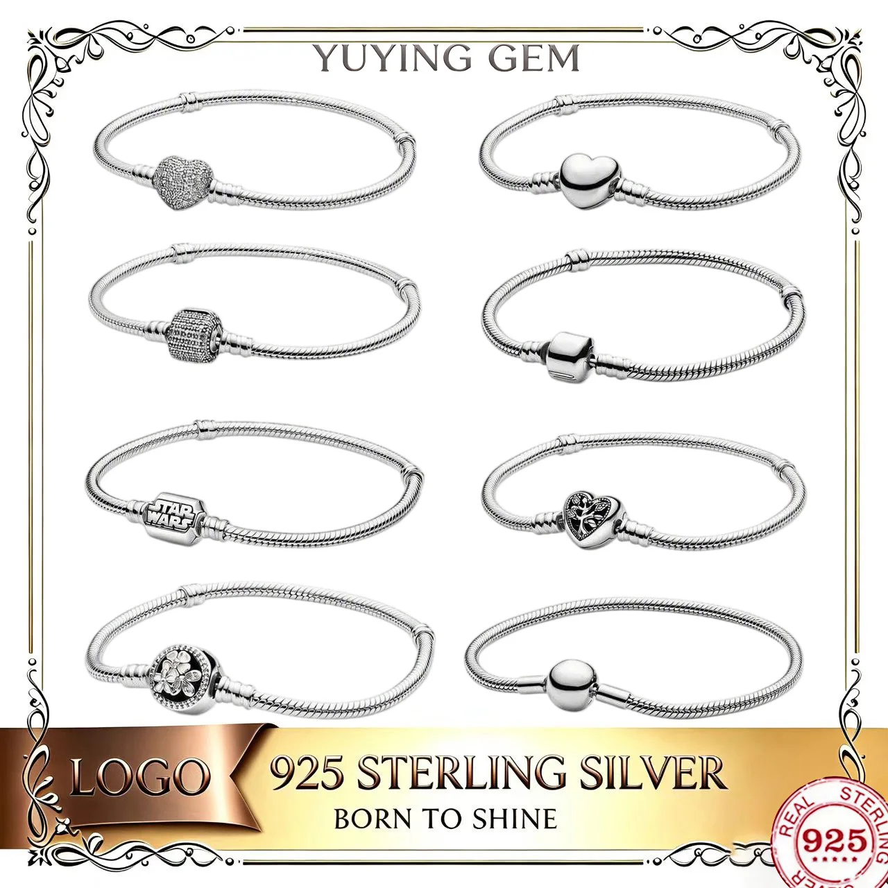 Image of 925 Reines Silber Schlangenkette - Klassischer Herzförmiger Verschluss - DIY-Schmuck - Modisches Damen-Accessoire - Geschenk für die Freundin